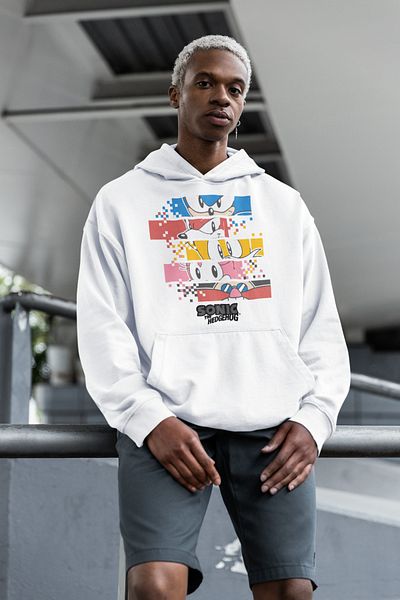 SEVBANO Sonic the Hedgehog Printed Unisex Oversize Cartoon Hoodie