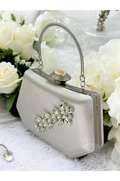 Biçanta Ασημί Γκρι Λαμέ Χρώμα Ασημί Κρυστάλλινη Πέτρα Κομψή σχεδίαση Μεταλλικ...