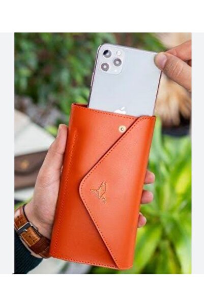 gabies Turuncu Zarf Model Fermuarlı Çok Bölmeli Kadın Cüzdan Aksesuar Ky Çanta