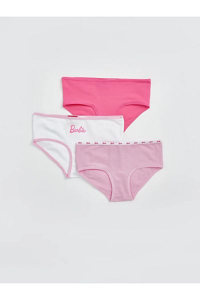 LC Waikiki LCW Kids White Barbie εμπριμέ εσώρουχα για κορίτσια 3 τεμαχίων