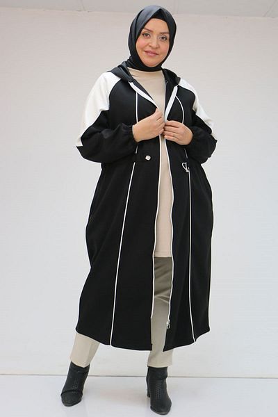 Eslina 43046 Capac Osyho cu mâneci raglan cu țevi de prindere de mărime mare - negru