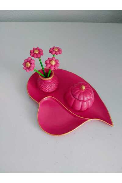 YıldızHanimModa Fuchsia Pink Coffee Presentation Holder - Catering Set for 1 Person, No Cup Included