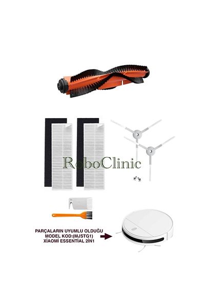 Roboclinic Xiaomi Vacuum Mop 2in1 Essential (رمز الموديل: MJSTG1) مجموعة مرشح فرشاة متوافقة مع المكنسة الكهربائية الروبوتية - 7 قطع