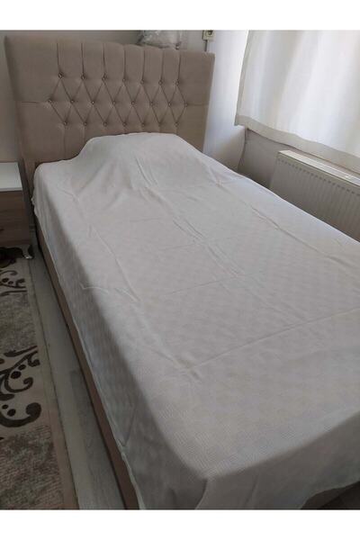 Mef Collection 4-Piece Hotel Pique Double White 200X230 | Checkerboard Patterned Cotton Durable Bedspread