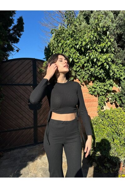 Modayakamoz Eyesof Women's Side Tie Wide Leg Fitil Camisole Double Suit