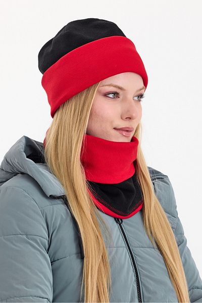 Butikgiz Hünkar Sytle, Double Color Double Layer Foldable Soft Women's Beanie Neck Collar Suit