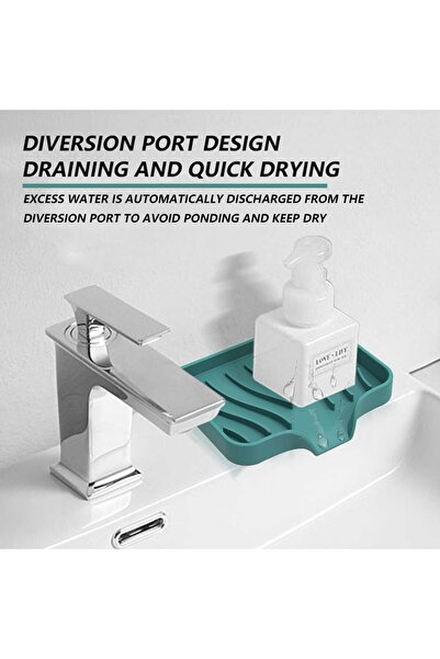 TİNEKE Εύκαμπτη θήκη σαπουνιού από σιλικόνη για κουζίνα, μπάνιο με αποχέτευση νερού και βεντούζα, λευκό χρώμα