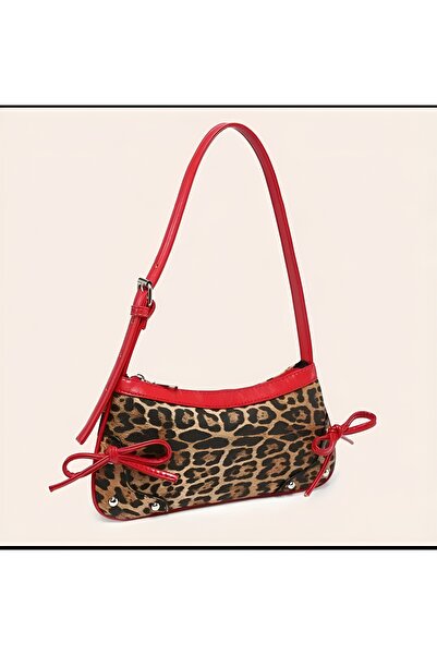 mudan Y2K Hafif Leopar Koltuk Altı Çantasi