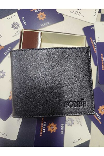 Lutti محفظة كبيرة من الجلد الطبيعي بتصميم فراشة أفقية