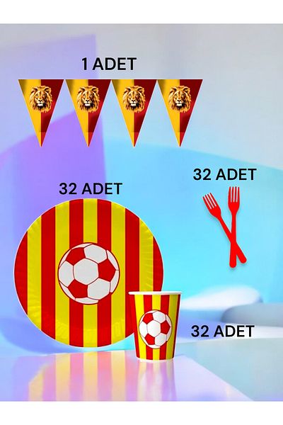 VibeHome Red Yellow Fan S Pack for 32 - Birthday Party and Fun Events