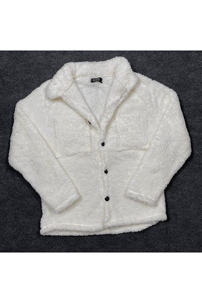 KHAB PREMİUM Unisex Wellsoft Buttoned Plush Cardigan with Pockets