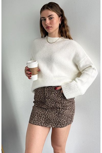 Melike Bakar Boutique Soft Textured Oversize Knitwear Pullover