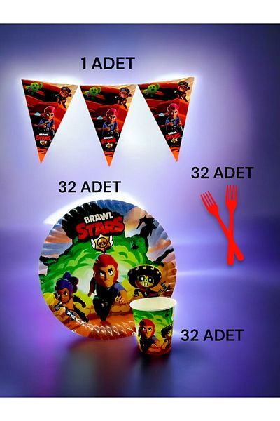 VibeHome 32 Person Brawlstars Themed S Pack - Birthday Party and Fun Events