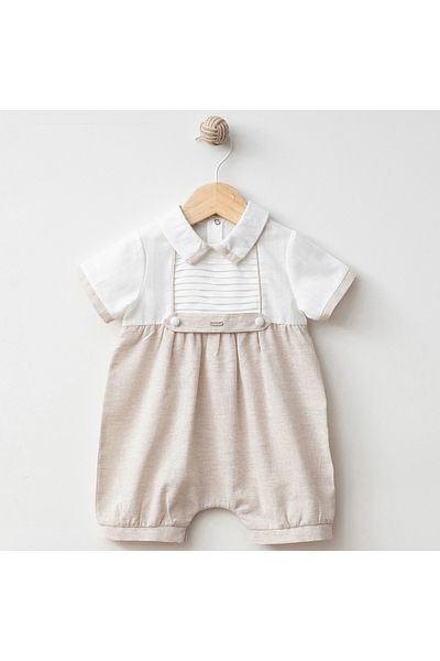 Mymio Baby Boy 3-6-9-12 Months Linen Fabric Barbatous Jumpsuit
