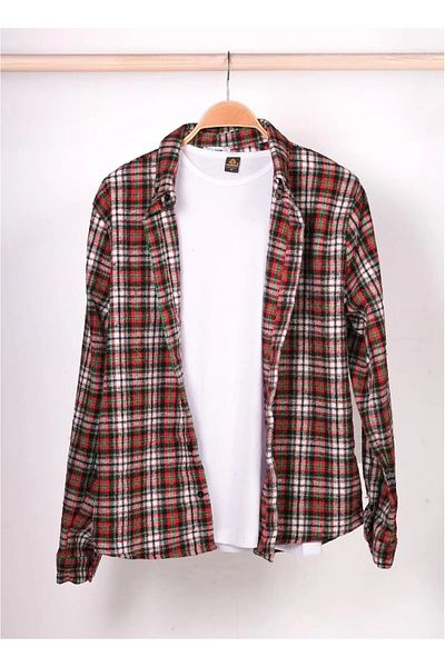 Ers Style 2025 Unisex Trend - Red Green Striped Lumberjack Shirt
