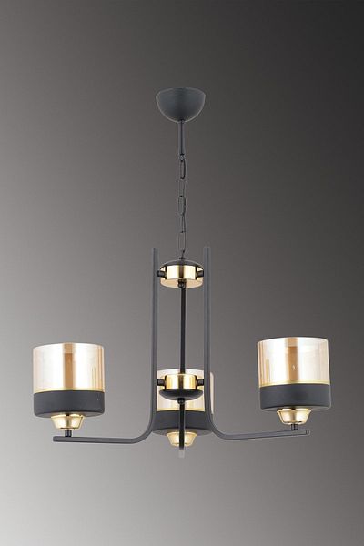 ESSLİGHT Esra 3-Piece Modern (Black Gold) Honey Glass Living Room Bedroom Kitchen Young Room Chandelier