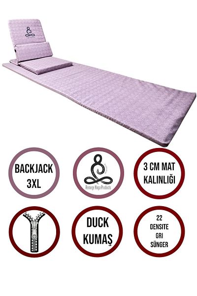 REMEGE Backjack 3XL - Scaun de meditație pentru yoga cu suport, covoraș din material textil 60x180, scaun respirabil și pernă de podea