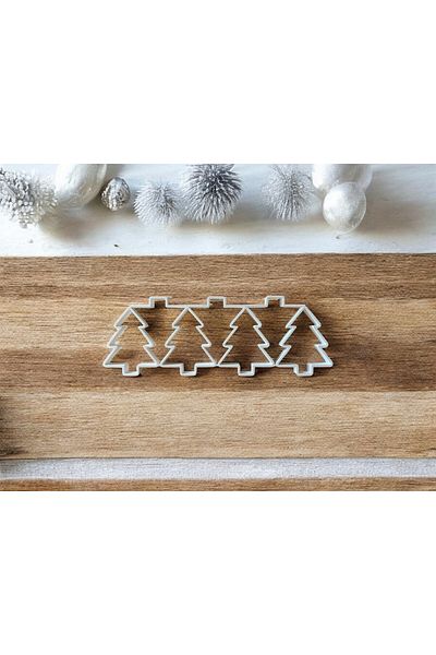 Beta Christmas Tree Shaped Cookie Mold Dough Shaper Set of 7 Cutters