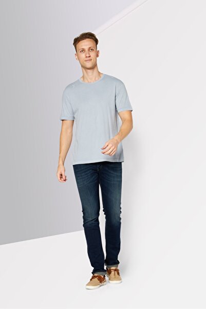 Diesel Men Round Neck Short Sleeve Solid T-Shirts, Grey