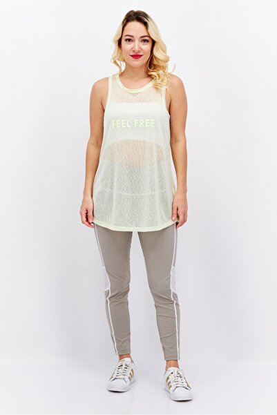 Etam Women Round Neck Sleeveless Textured Tank Top, Yellow