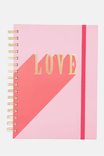 Votum Love Print Chunky Spiral Notebook, Red