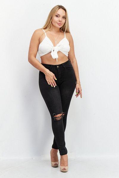 Asos Design Women Surplice Neck Sleeveless Solid Crop Top, White