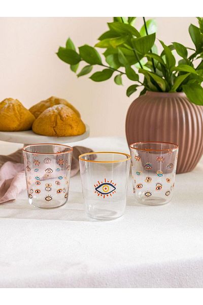 LC Waikiki Lcw Home Printed Glass Glass Set 3 Pieces 315 ml