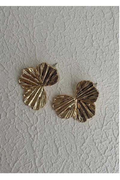 mos&more Gold Half Plate Vintage Stylish Women's Earrings