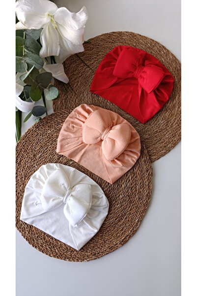 Genel Markalar Çift Kat Fiyonklu Bebek Bone 3'lü Set