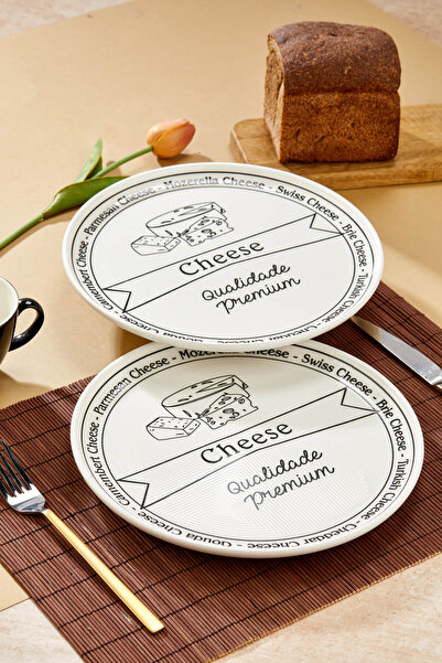 EMBazaar 2 Special Design Cheese Presentation Plates 26 cm