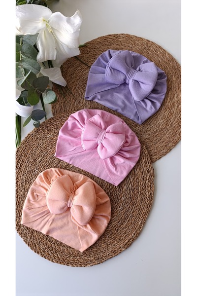 Genel Markalar Çift Kat Fiyonklu Bebek Bone 3'lü Set