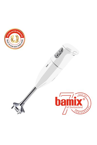 Bamix Cordless Pro Wireless Handheld Blender - 20 Minutes Use, 15500 Rpm, 3 Sizes Setting, White