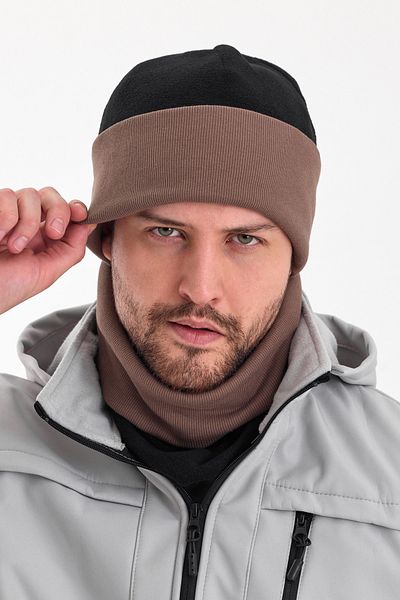 Butikgiz Hünkar Sytle, Double Color Double Layer Foldable Soft Men's Beanie Neck Collar Suit