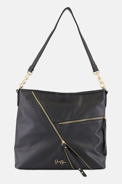 Jessica Simpson Women Solid Shoulder Bag 38 L x 29 H x 9 W cm, Dark Grey