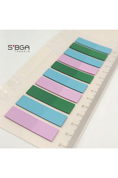 sibga tasarım Transparent Colored Post-It Note Paper - 200 Sheets Bookmark Sticker