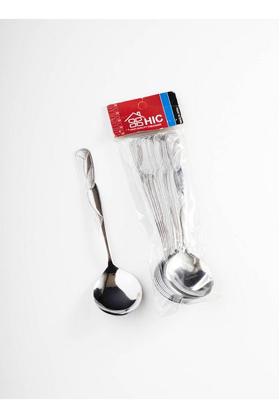 HIC 12-Piece Stainless Steel Soup Spoon Set
