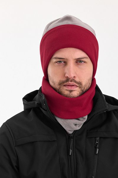 Butikgiz Hünkar Sytle, Double Color Double Layer Foldable Soft Men's Beanie Neck Collar Suit