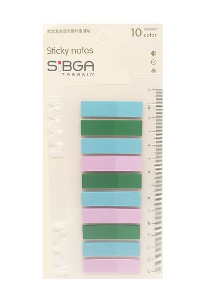 sibga tasarım Transparent Colored Post-It Note Paper - 200 Sheets Bookmark Sticker