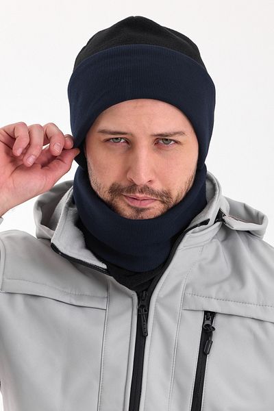 Butikgiz Hünkar Sytle, Double Color Double Layer Foldable Soft Men's Beanie Neck Collar Suit