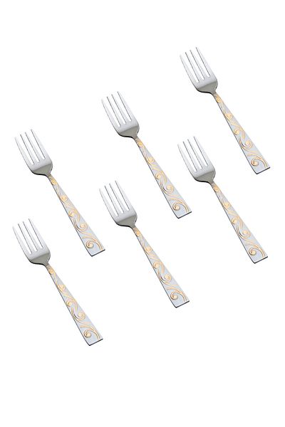 HIC 6-Piece Stainless Steel Dessert Fork Set