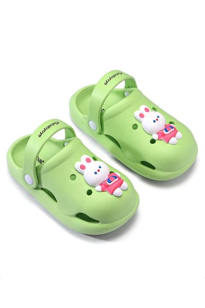 Babyoye Rabbit Detailed Back Strap Spigot Shoes - Green