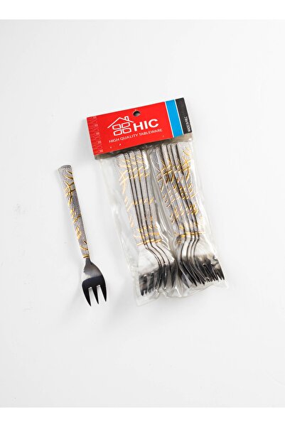 HIC 12-Piece Stainless Steel Dessert Fork Set