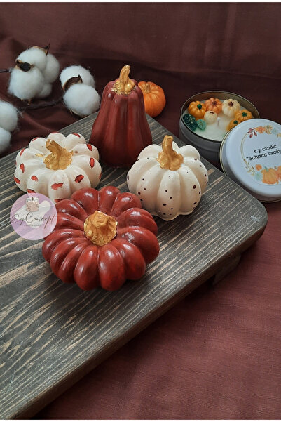 Home 4'lü Balkabağı Dekoratif Biblo Kabak Seti