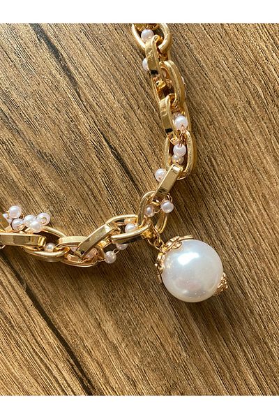 Store Boho Style Artificial Pearl Charm Necklace