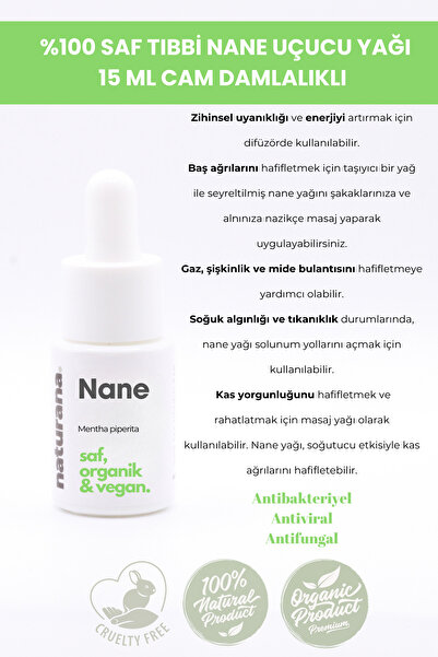 Naturana 100% Pure Medical Peppermint Essential Oil 15 ml