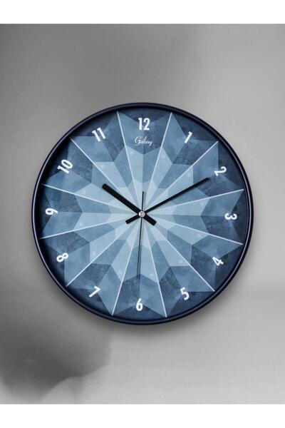 Genel Markalar D-218-F-1 Modern Kadran 30 CM Sessiz Akar Duvar Saati Mavi