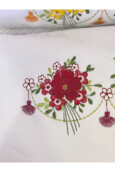 Peacock 3D Embroidered, 100% Cotton Hand & Face Towel 50 X 90