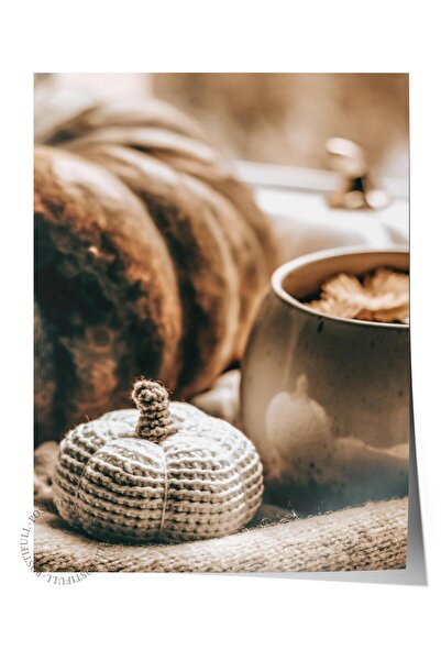 Postifull Poster rustic fără încadrare, pictură portocalie nordică, nr:476 Fo...