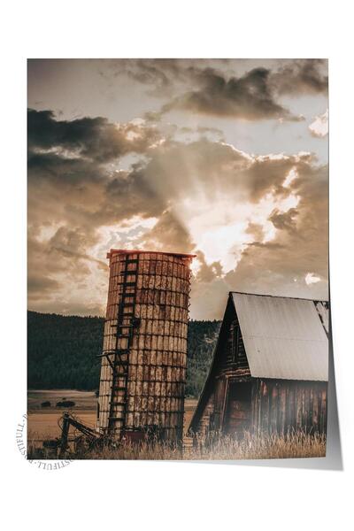 Postifull Poster rustic fără rame, pictură nordică maro, NR:172 Fotografie cu...