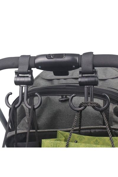 Noname 2-Piece Velcro Goods Carrying Apparatus Compatible with Baby Car 360 Degree Rotatable Plastic Hook
